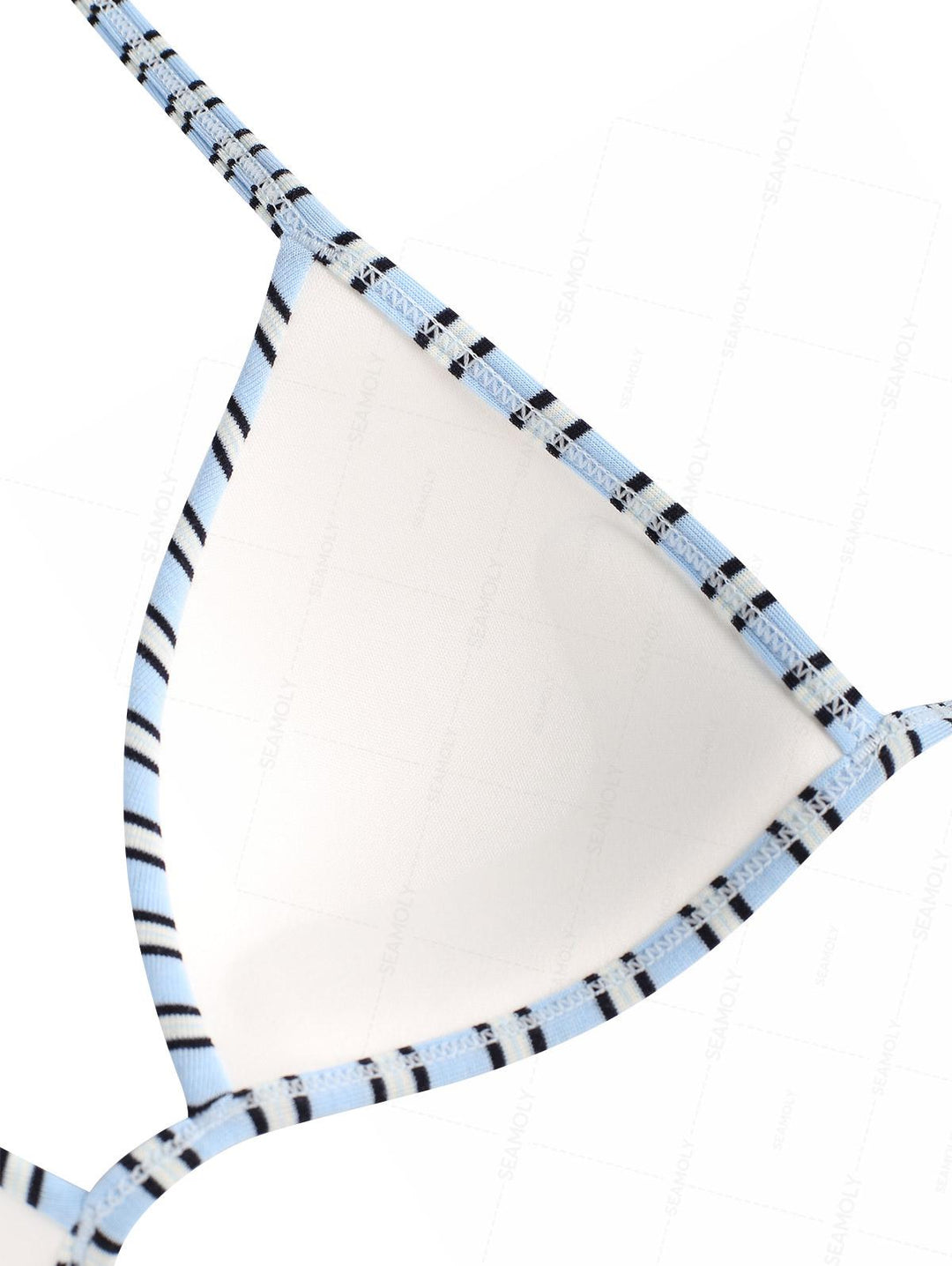 Seamolly Y2K Striped Ribbed Hard Cups Support Cinched Boyshorts Bikini Set