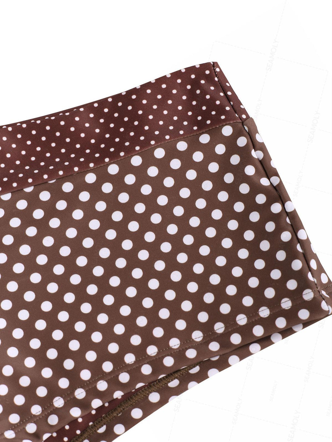 Seamolly Colorblock Polka Dot Print Swim Bottom Bikini Boyshorts