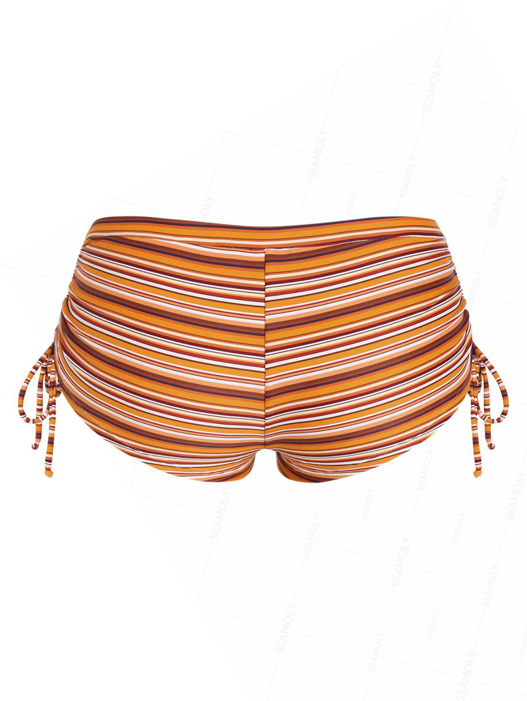 Seamolly Striped Cinched Beach Swim Bottom Bikini Boyshorts