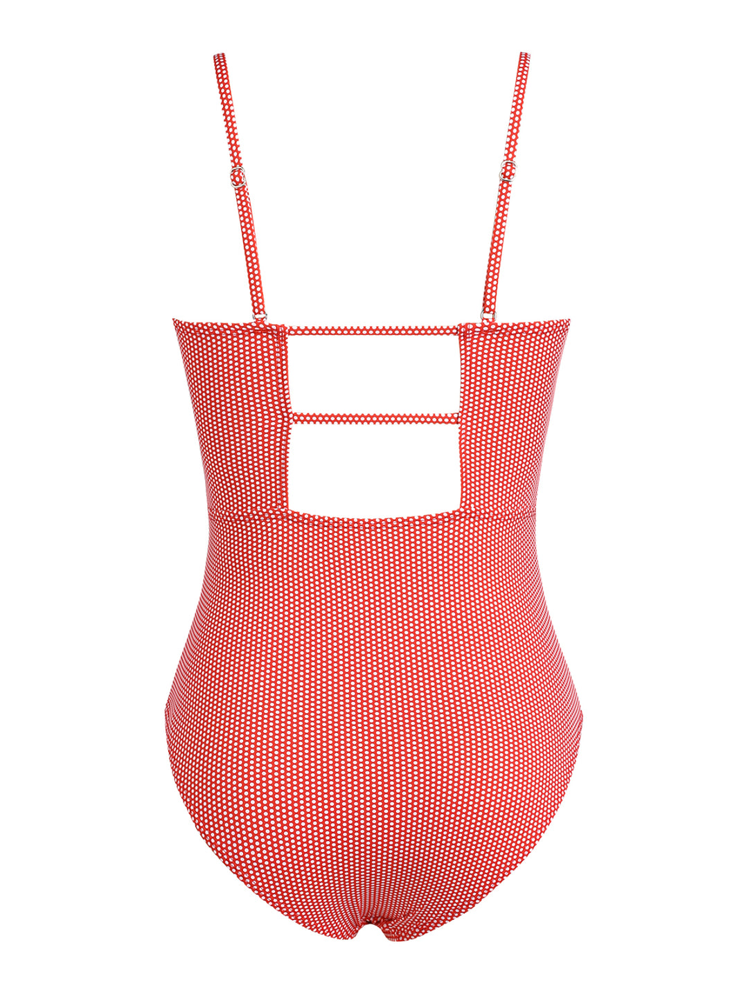 Seamolly 1950s Pin-Up Retro Vintage Polka Dot Surplice Ruched Cut Out V Neck One-piece Swimsuit