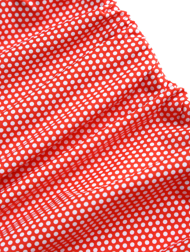 Seamolly 1950s Pin-Up Retro Vintage Polka Dot Surplice Ruched Cut Out V Neck One-piece Swimsuit