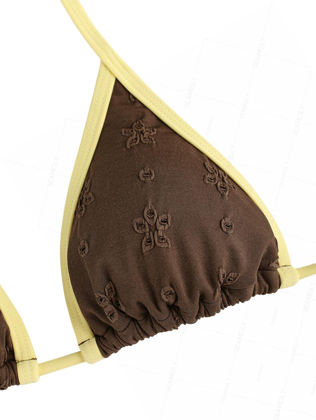 Seamolly Recycled Fabric Jacquard Contrast Binding Bikini Set