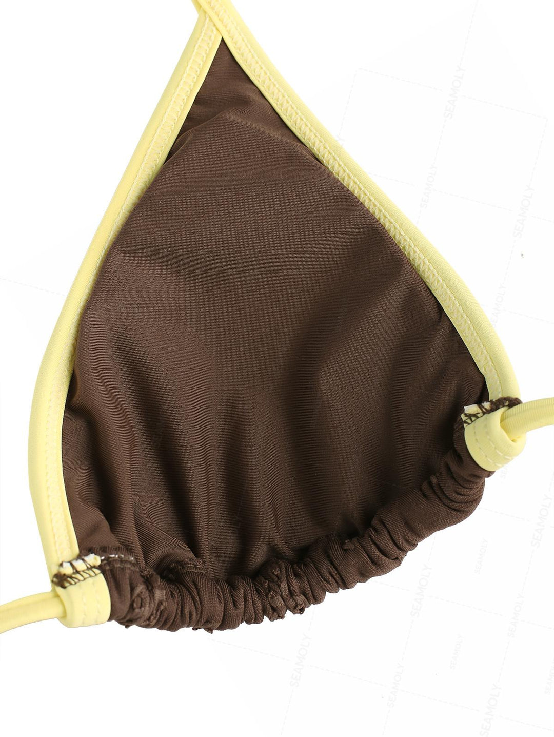 Seamolly Recycled Fabric Jacquard Contrast Binding Bikini Set