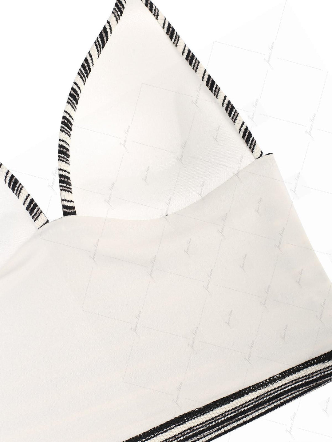 Black Knit Striped Ribbed Hard Cups Support Tankini Top