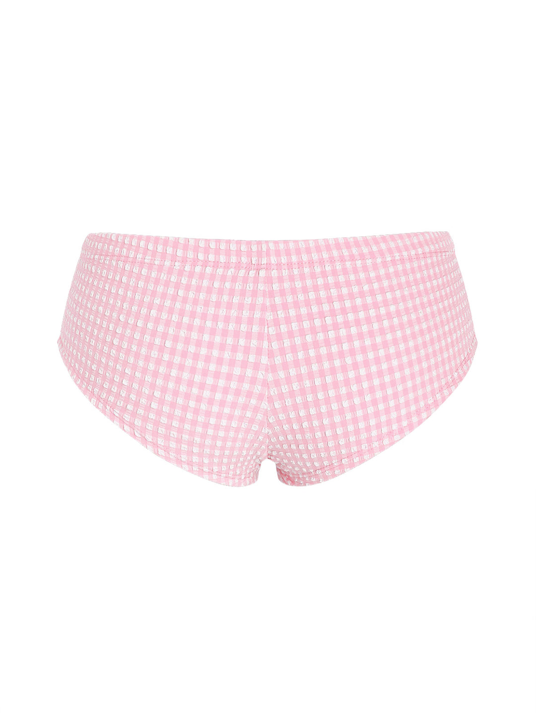 Seamolly Gingham Textured Bowknot Swim Bottom Bikini Boyshorts