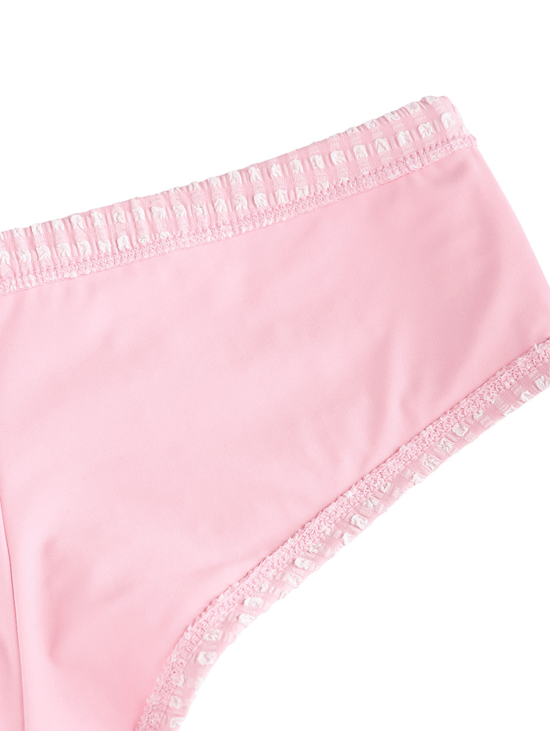 Seamolly Gingham Textured Bowknot Swim Bottom Bikini Boyshorts