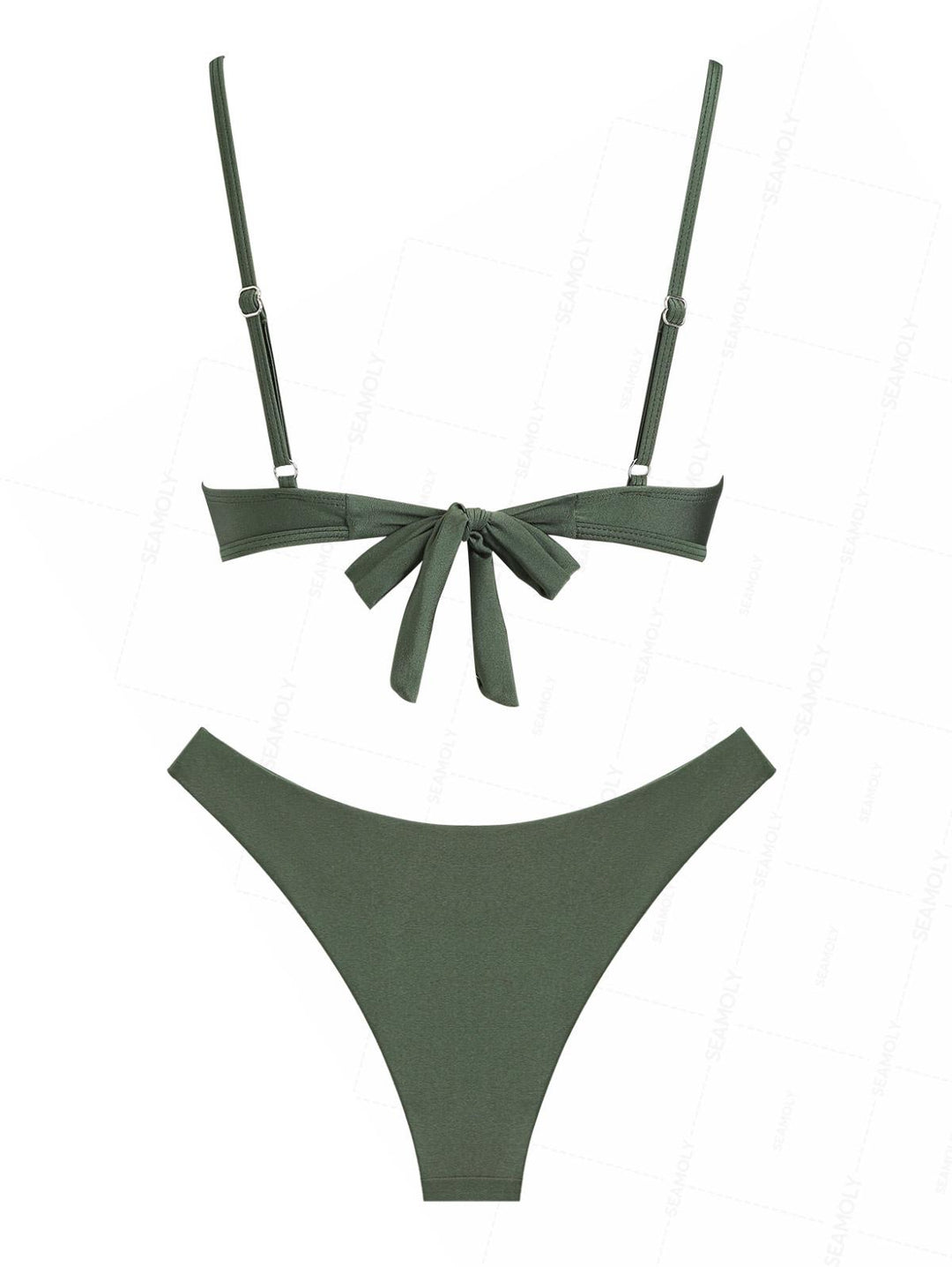 Seamolly Silky Twisted Gathering & Support Triangle Bikini Set