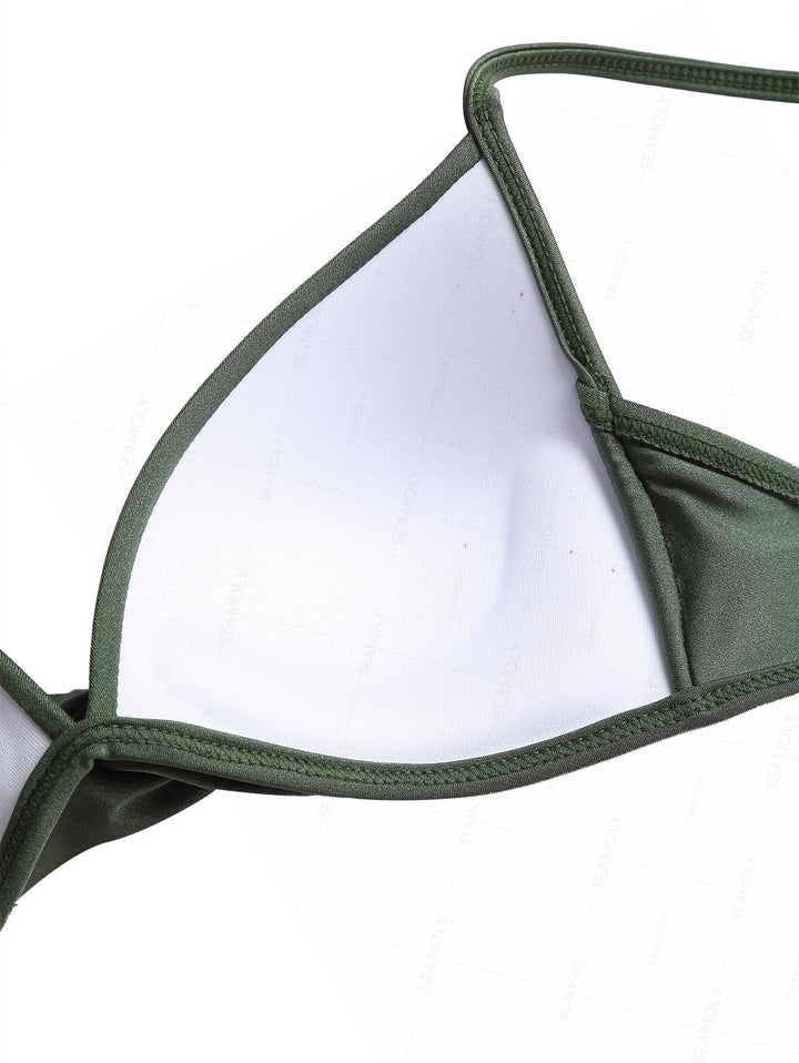 Seamolly Silky Twisted Gathering & Support Triangle Bikini Set