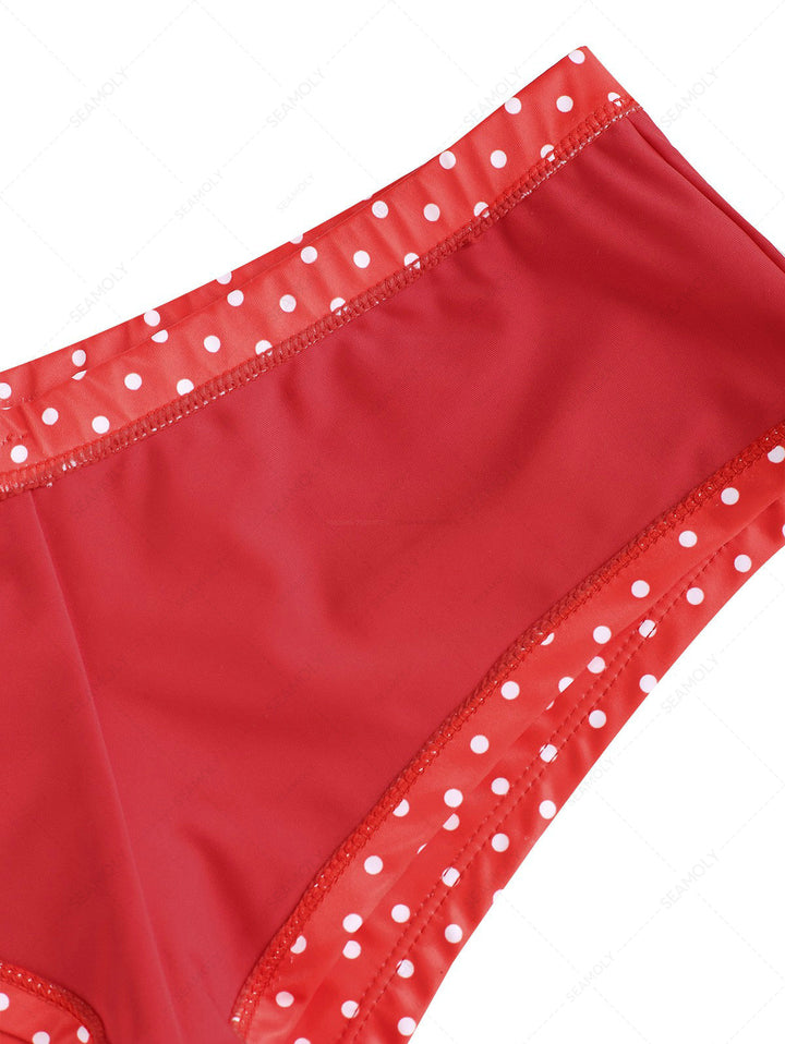 Seamolly Polka Dot Print Bowknot Beach Swim Bottom Boyshorts