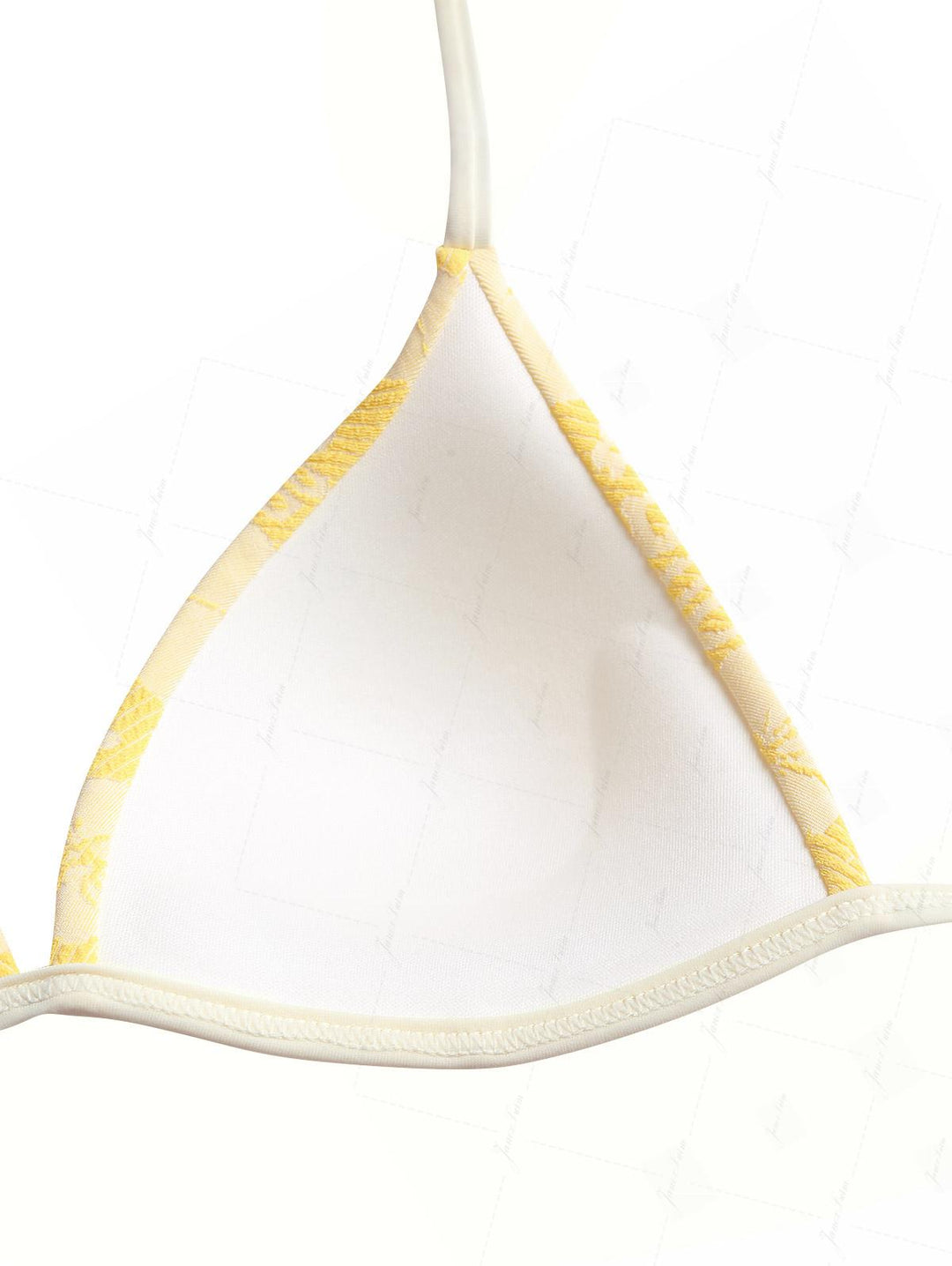 Yellow Recycled Fabric Jacquard Push Up Top & Cheeky Brazilian Bottom Bikini Set