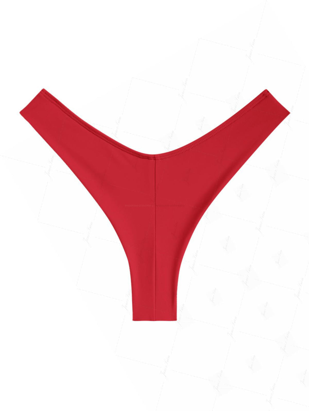 Red Sexy Solid Color High Leg Brazilian Bikini Bottom