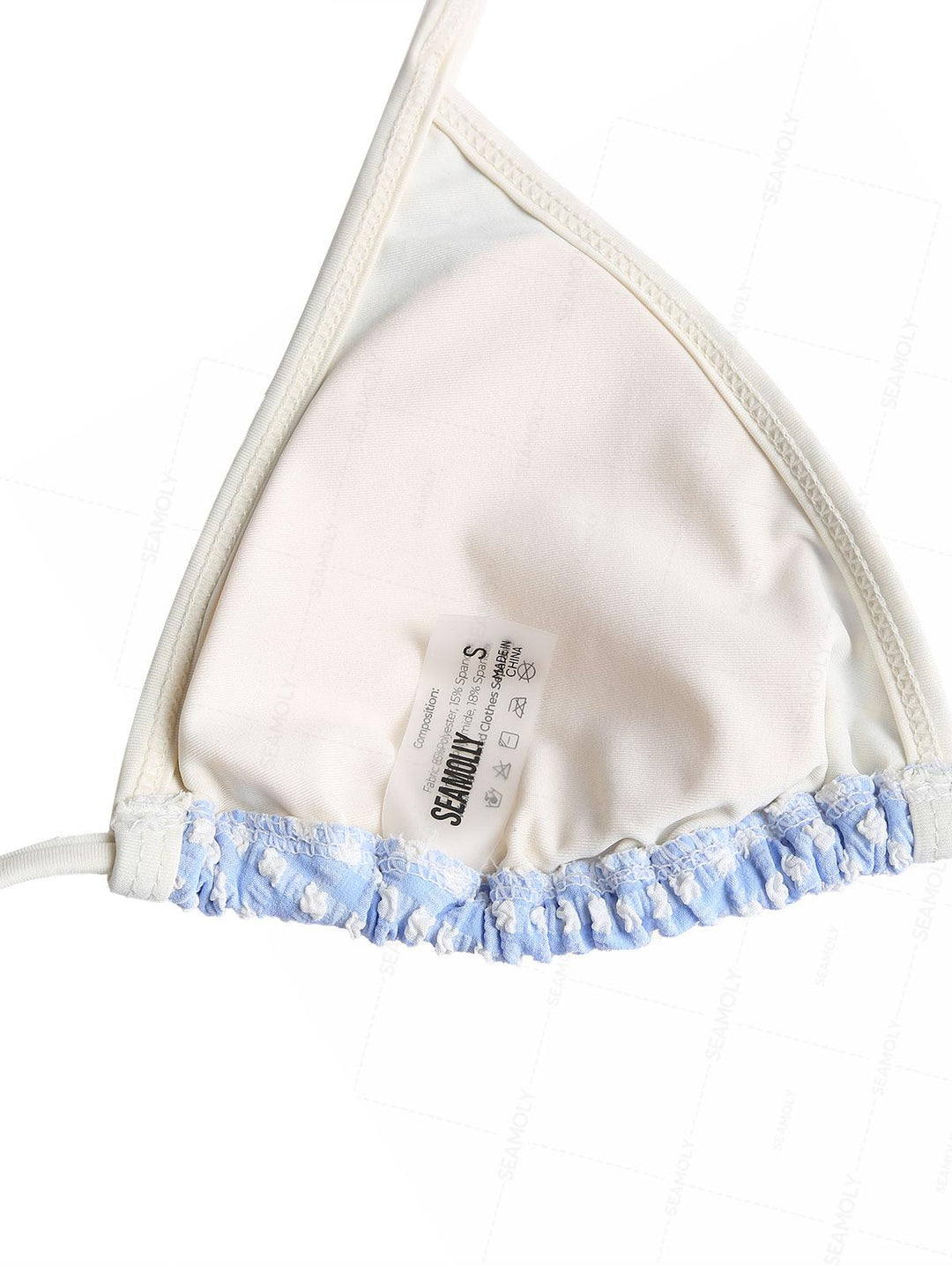 Seamolly Bubble Grid Peplum Contrast Binding Skirtini Bikini Set