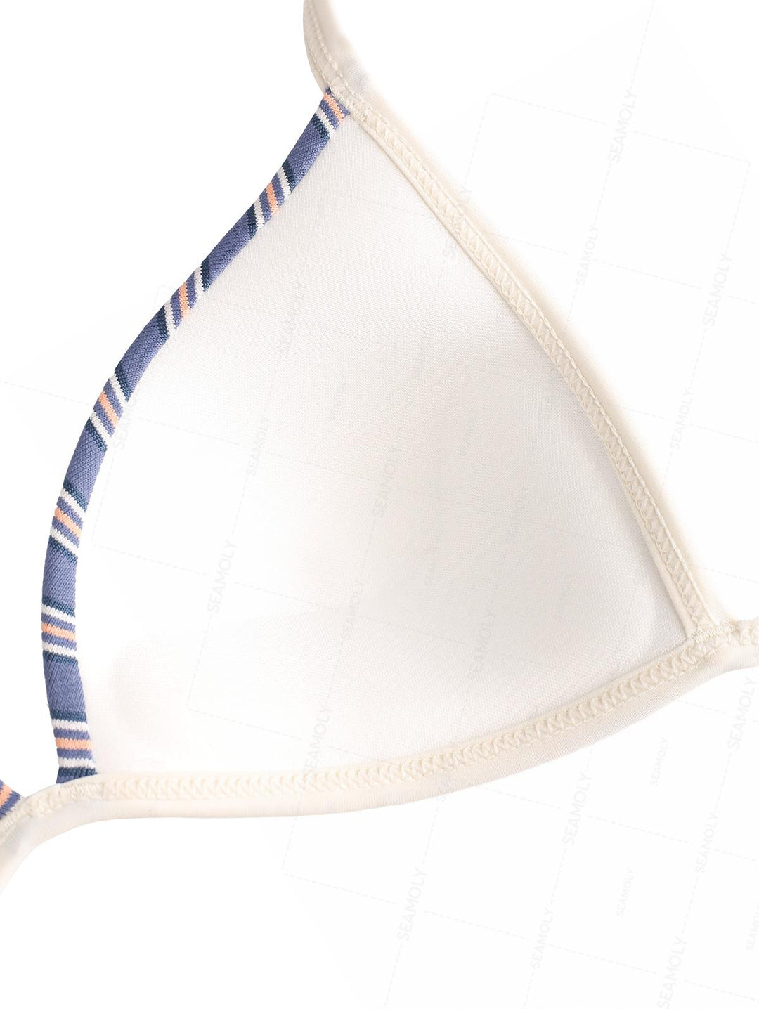 Seamolly Ribbed Knit Striped Molded Cups Support Peplum Skirtini Bikini Set