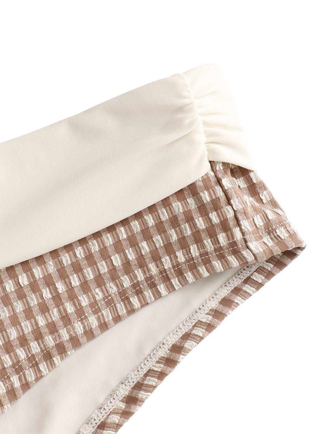 Seamolly 1950s Pin-Up Retro Vintage Gingham Halter Tank Top & Ruched Boyshorts Bottom Tankini Set