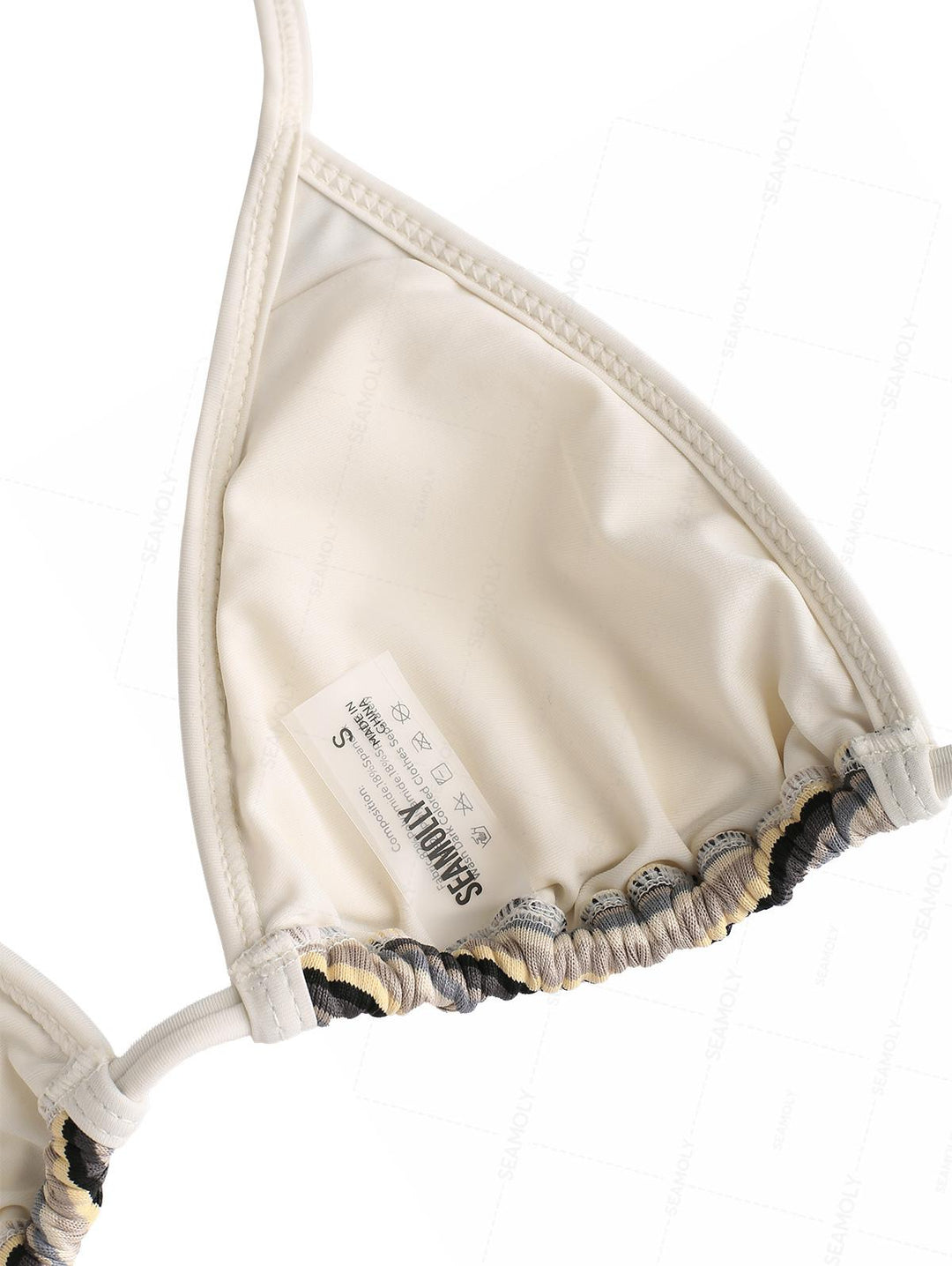 Seamolly Striped Peplum Halter Triangle Skirtini Bikini Set