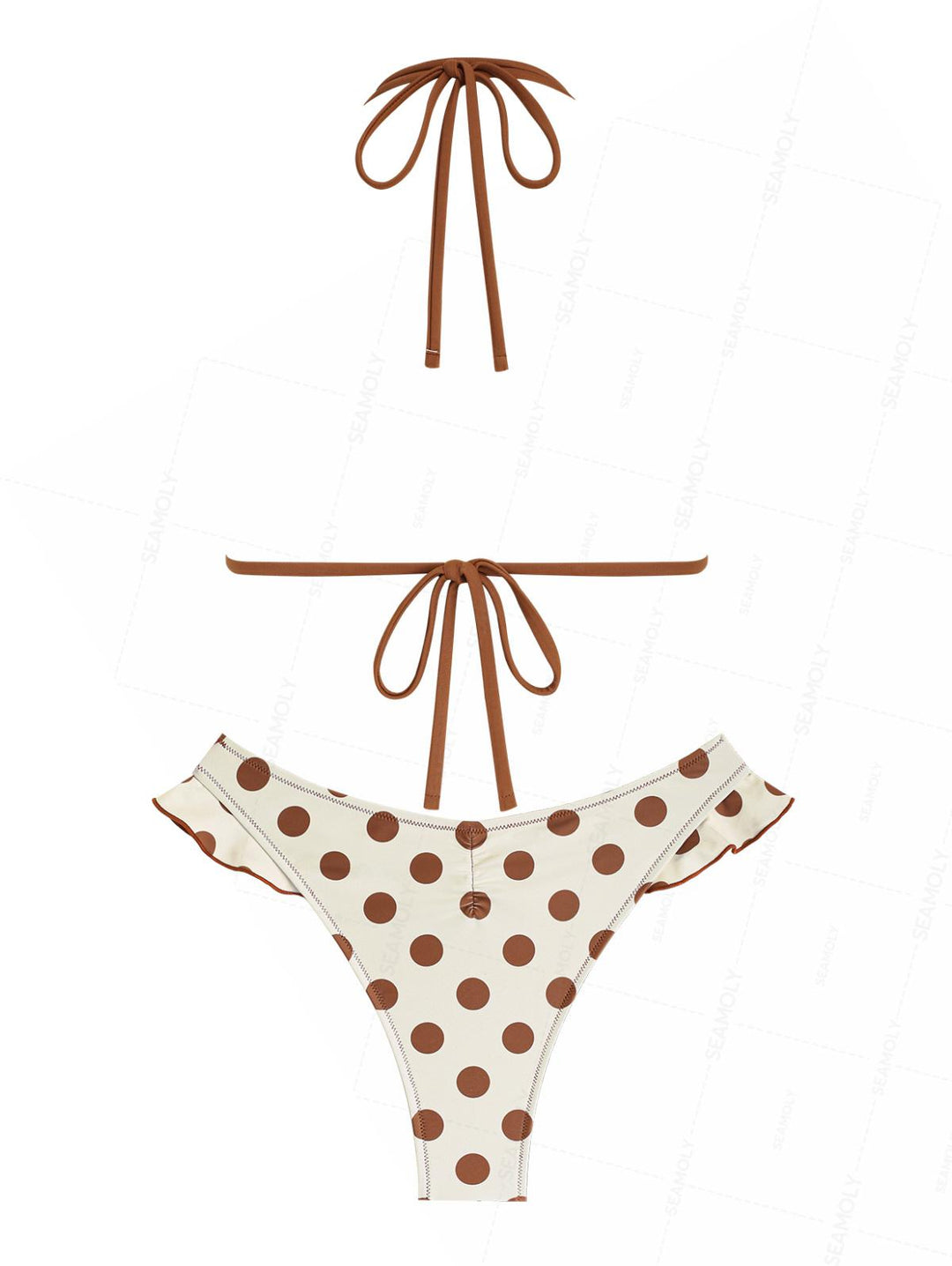 Seamolly Polka Dot Ruffles Scrunch Bum Cheeky Bikini Set