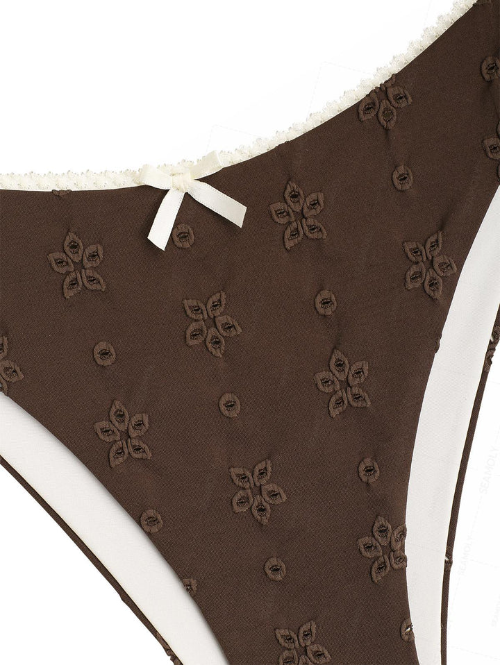 Seamolly Recycled Fabric Jacquard Hanky Hem Cheeky Tankini Set