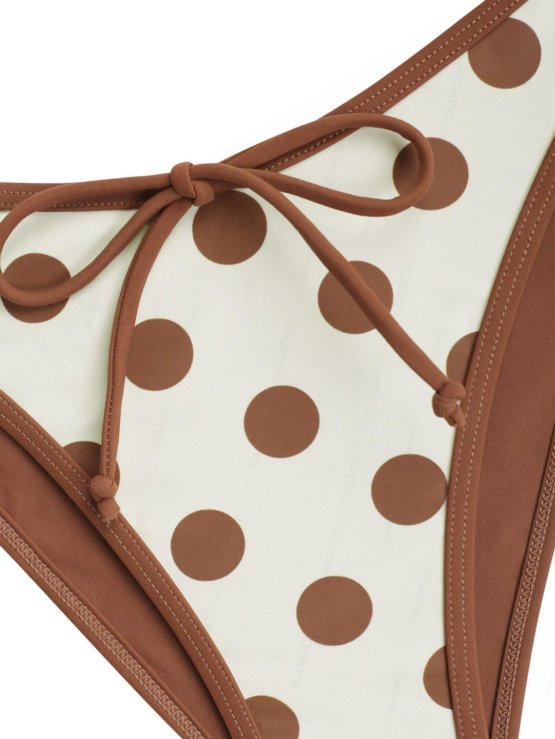 Seamolly Polka Dot Crisscross Twist Gathering Triangle Binding Bikini Set