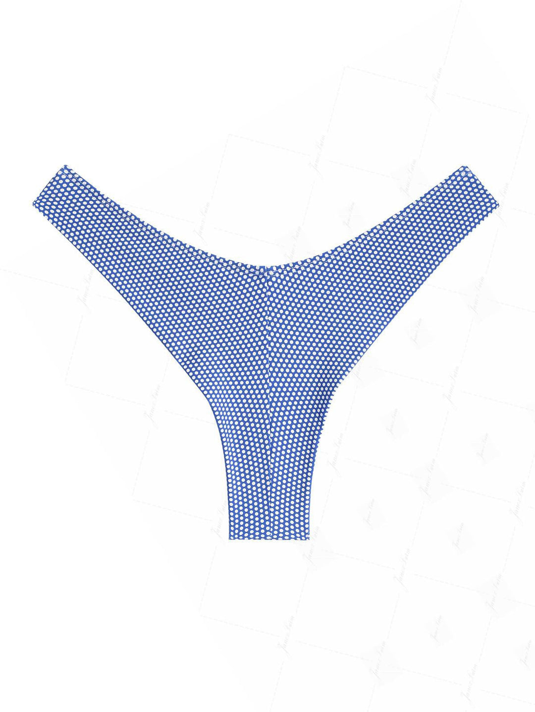Blue Polka Dot Print High Leg Brazilian Bikini Bottom