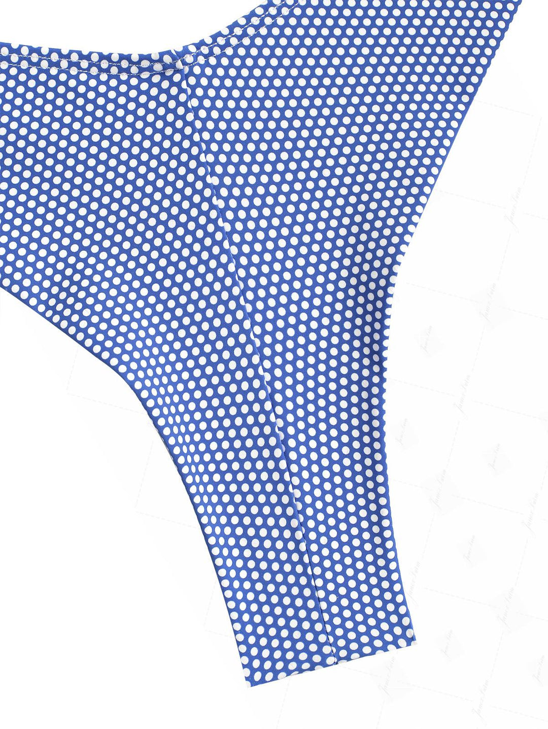 Blue Polka Dot Print High Leg Brazilian Bikini Bottom