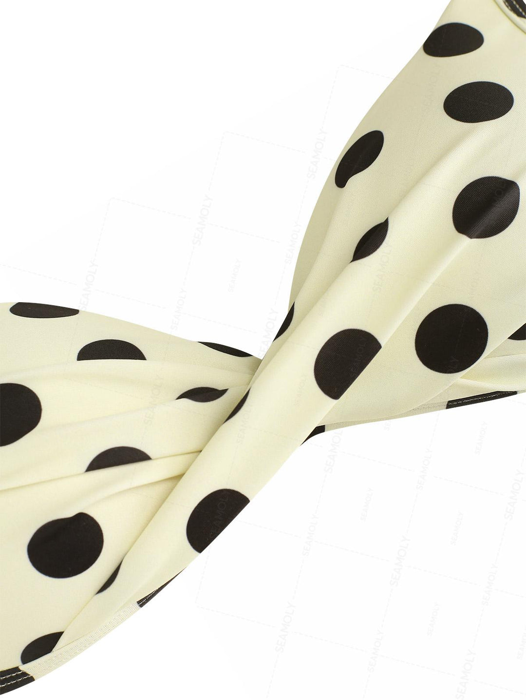 Seamolly Polka Dot Crisscross Twist Gathering & Support Triangle Brazilian Bikini Set