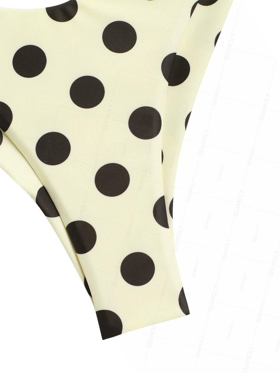 Seamolly Polka Dot Crisscross Twist Gathering & Support Triangle Brazilian Bikini Set