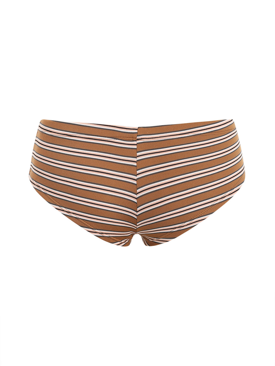 Seamolly Striped Ribbed Bowknot Swim Bottom Bikini Boyshorts