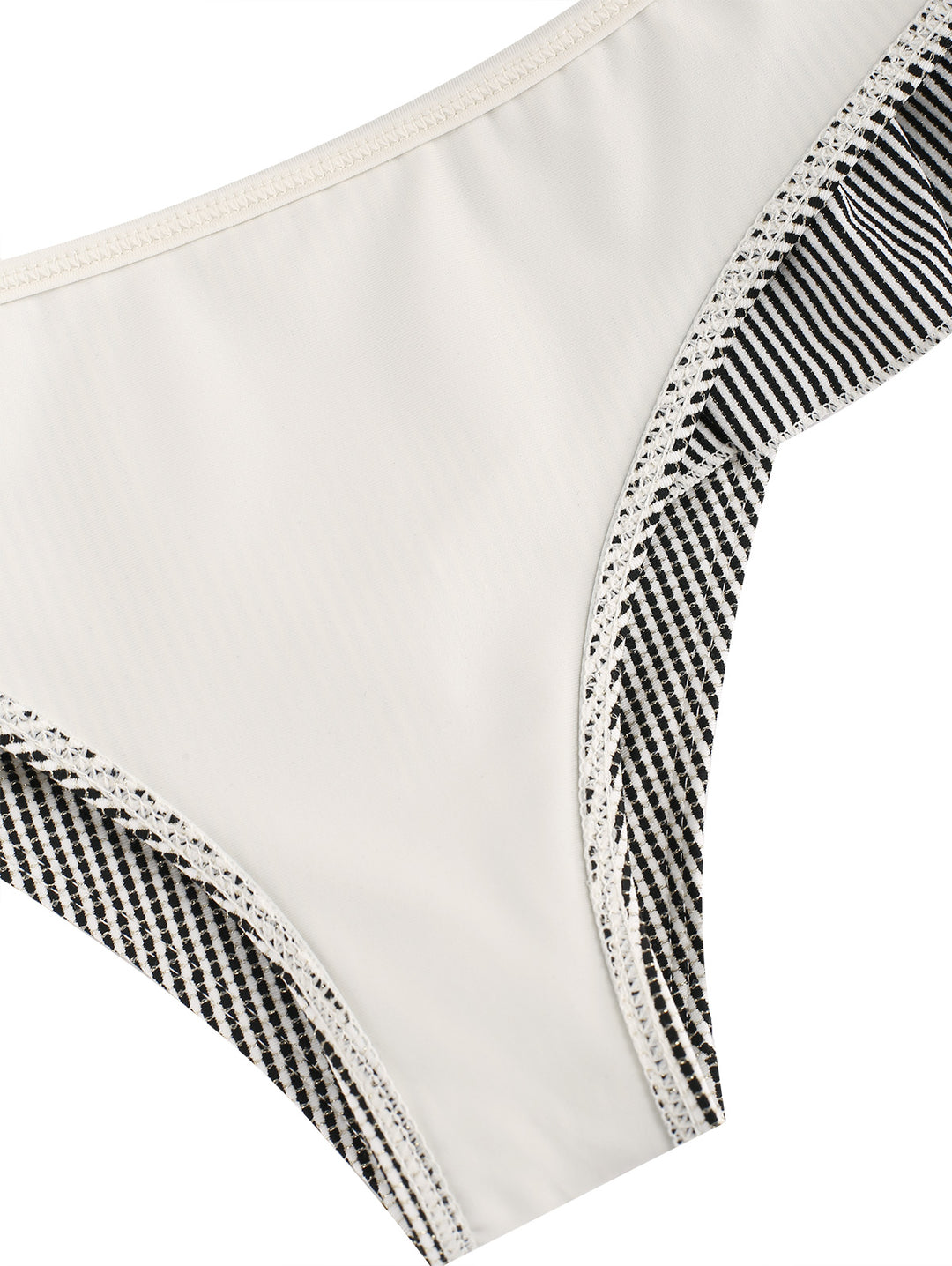 Seamolly Metallic Gold Yarn Peplum Contrast Binding Skirtini Bikini Set