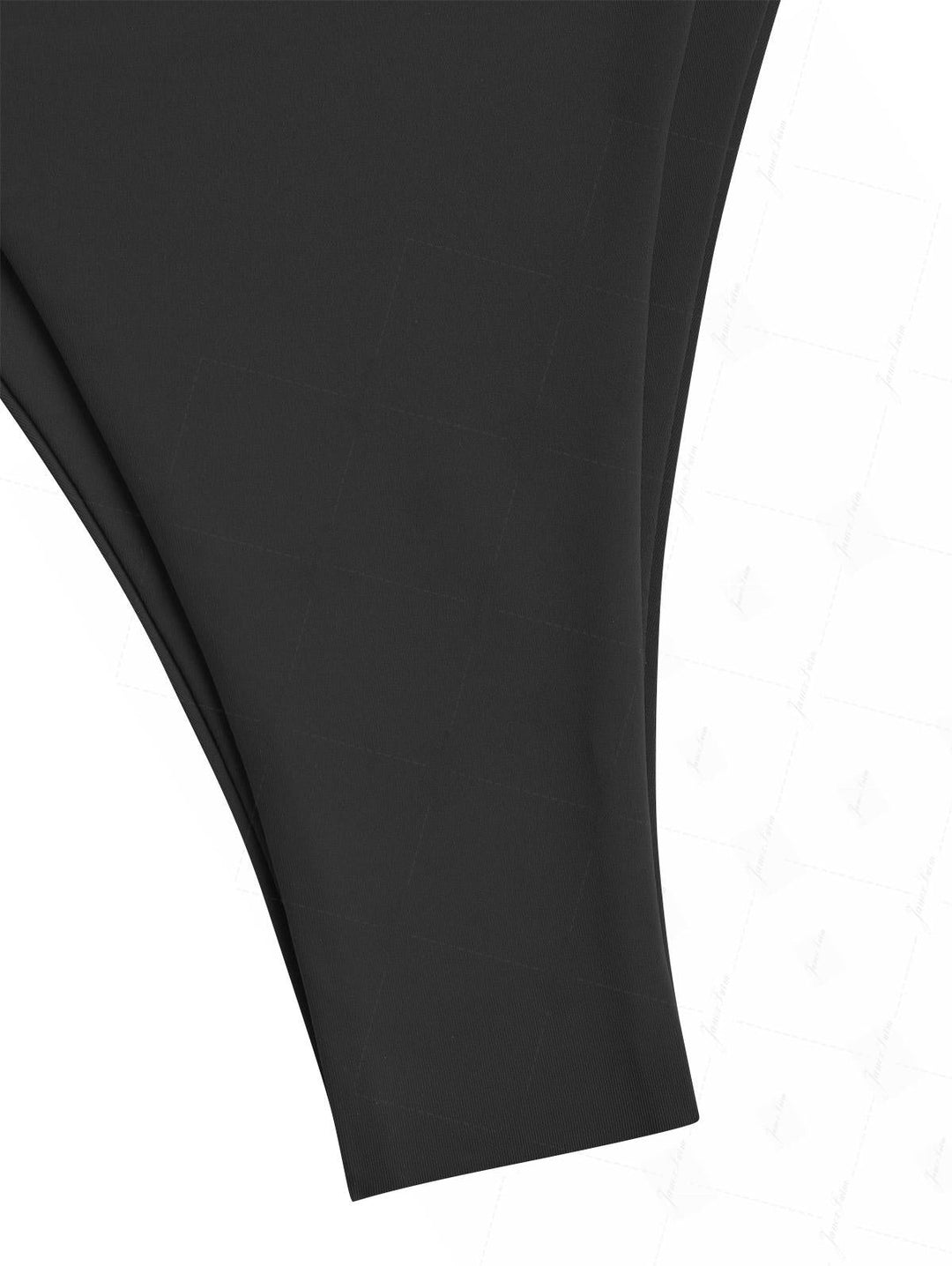 Black Solid Color Ruched Side High Leg Bikini Bottom