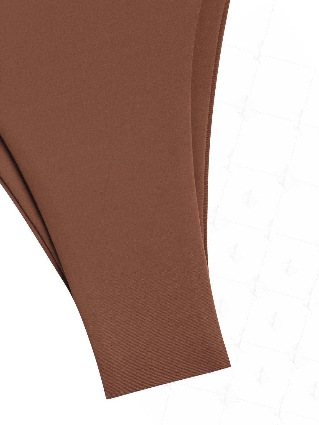 Brown Solid Color Ruched Side High Leg Bikini Bottom