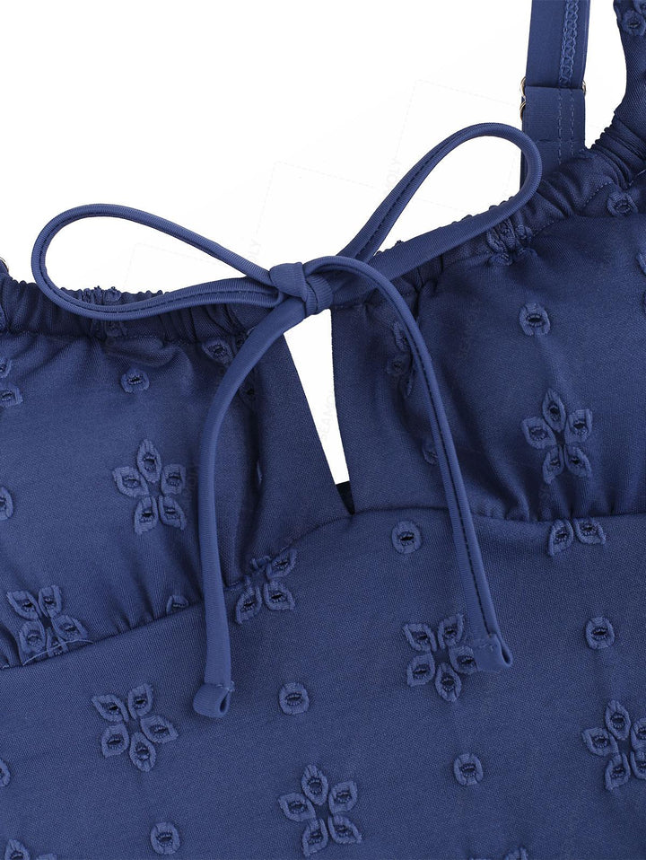 Seamolly Recycled Fabric Jacquard Cutout Tie One-piece Swimsuit