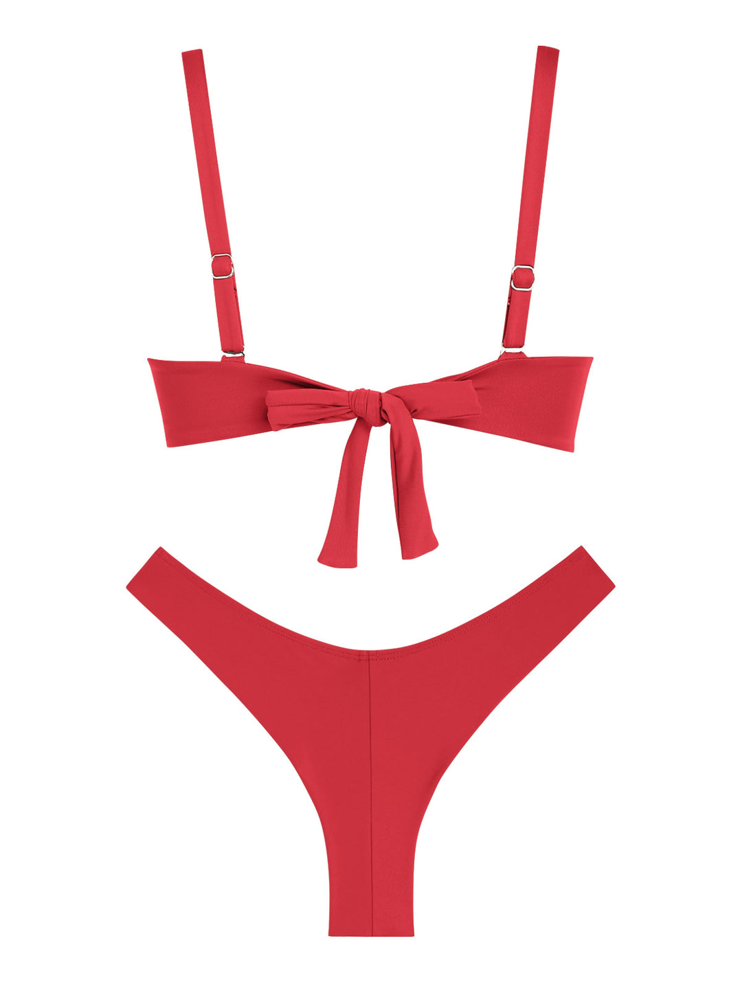 Seamolly Sexy Solid Color Ruched Underwire Push Up Bikini Set