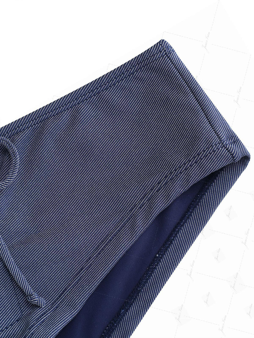 Deep Blue Denim Fabric Triangle Push Up Top & Cheeky Boyshorts Bikini Set