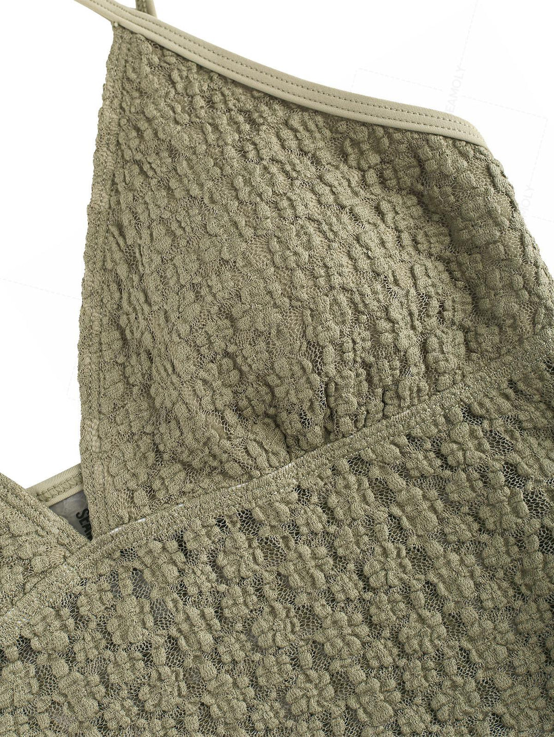 Seamolly Lace Jacquard Plunging Neck Tankini Set