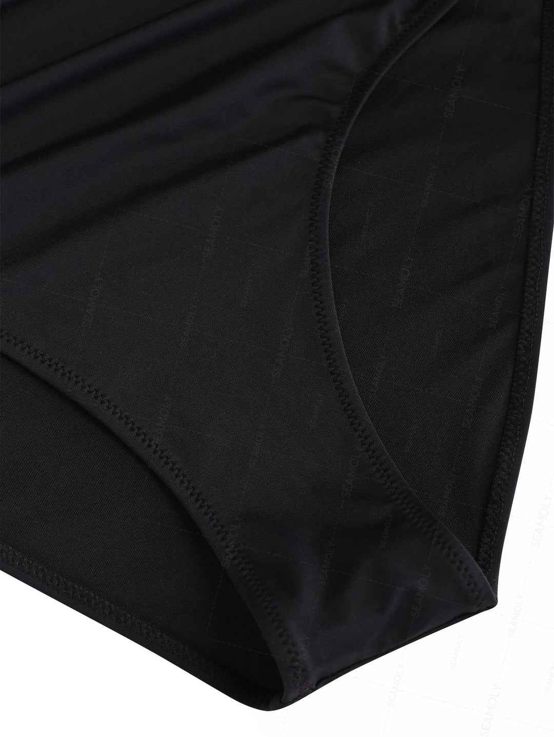 Seamolly Solid Color Twisted Cutout Ruched Tummy Control One-piece Swimsuit