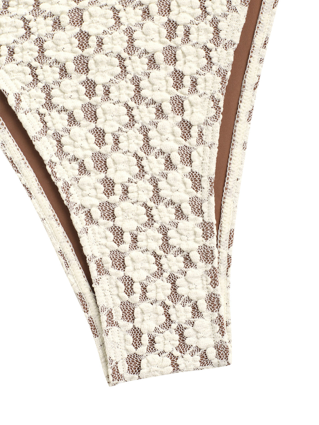 Seamolly Vintage Lace Jacquard Hanky Hem Tie Side Tankini Set