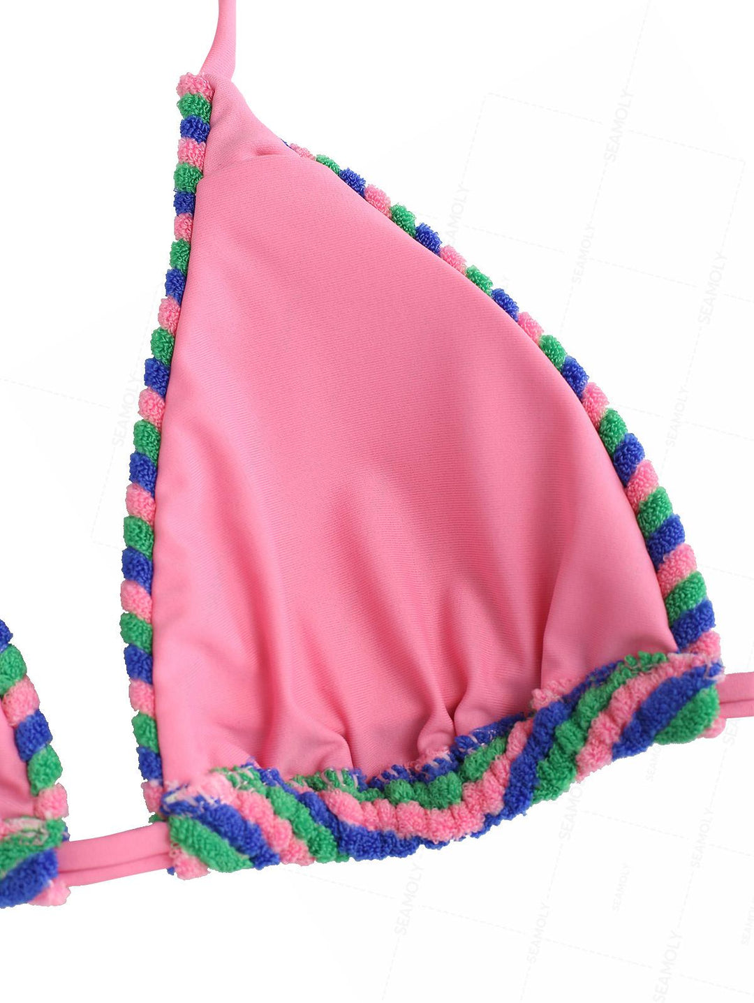 Seamolly Terry Cloth Toweling Striped Cinched Boyshorts Bikini Set