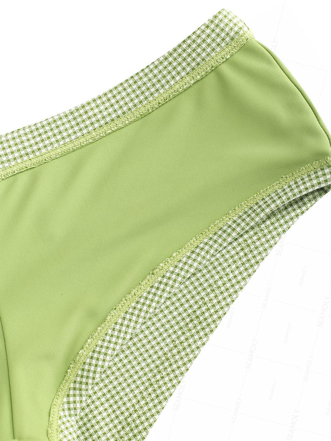 Seamolly Plaid Bowknot Low Rise Swim Bottom Bikini Boyshorts