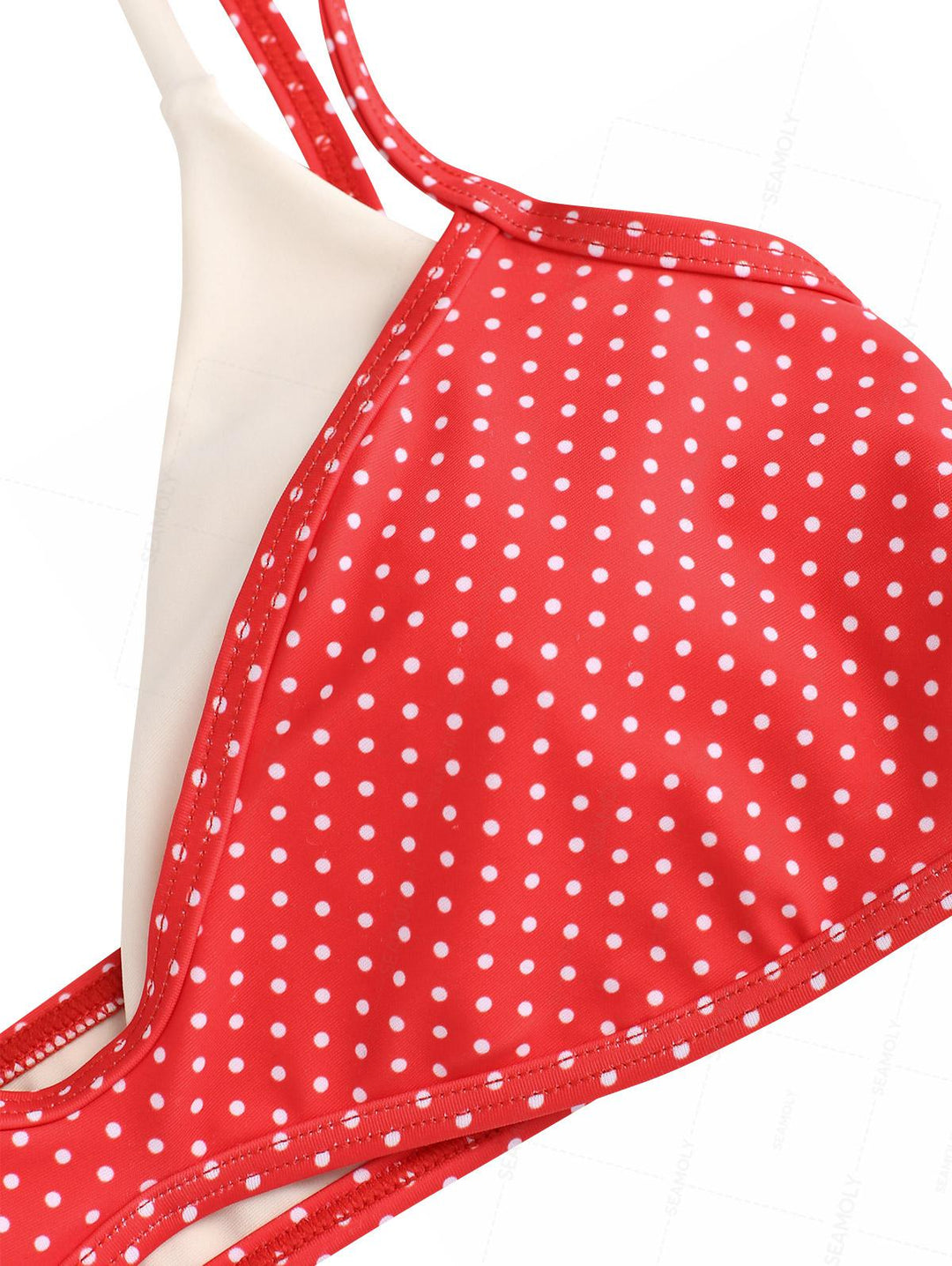 Seamolly Polka Dot Print Double Layer 2 In 1 Tie Side Bikini Set