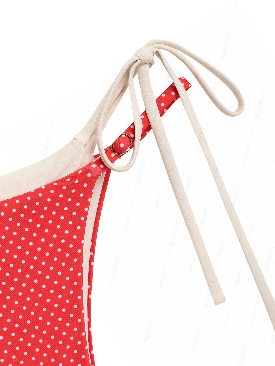 Seamolly Polka Dot Print Double Layer 2 In 1 Tie Side Bikini Set