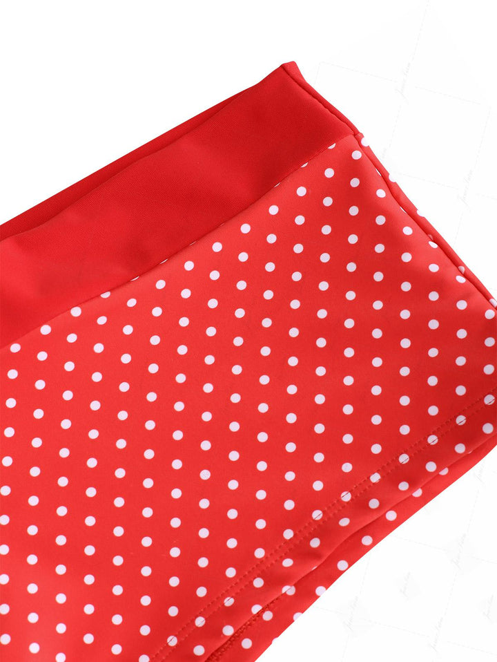 Red Polka Dot Ruched Triangle Top & Two-way Cheeky Boyshorts Bikini Set