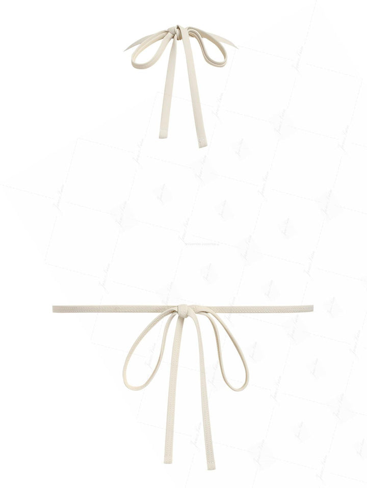 Deep Blue Polka Dot Print Molded Cups Support Triangle Bikini Top