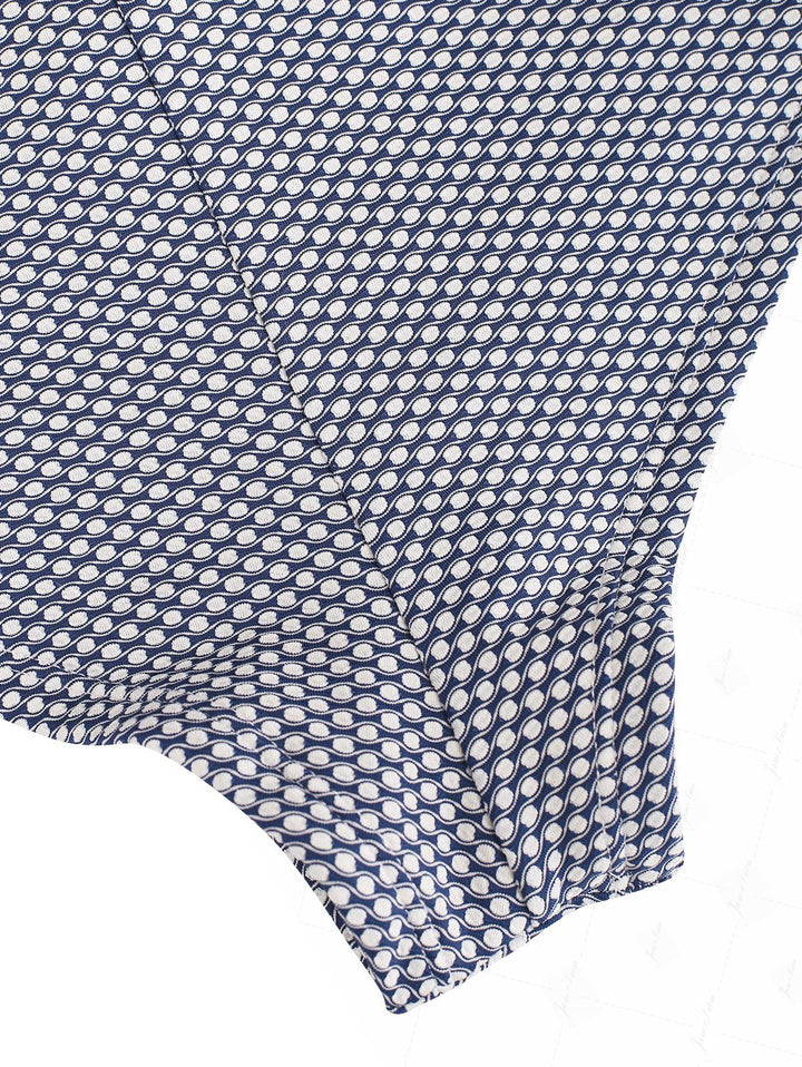 Deep Blue Polka Dot Print Triangle Push Up Top & Cheeky Boyshort Bikini Set