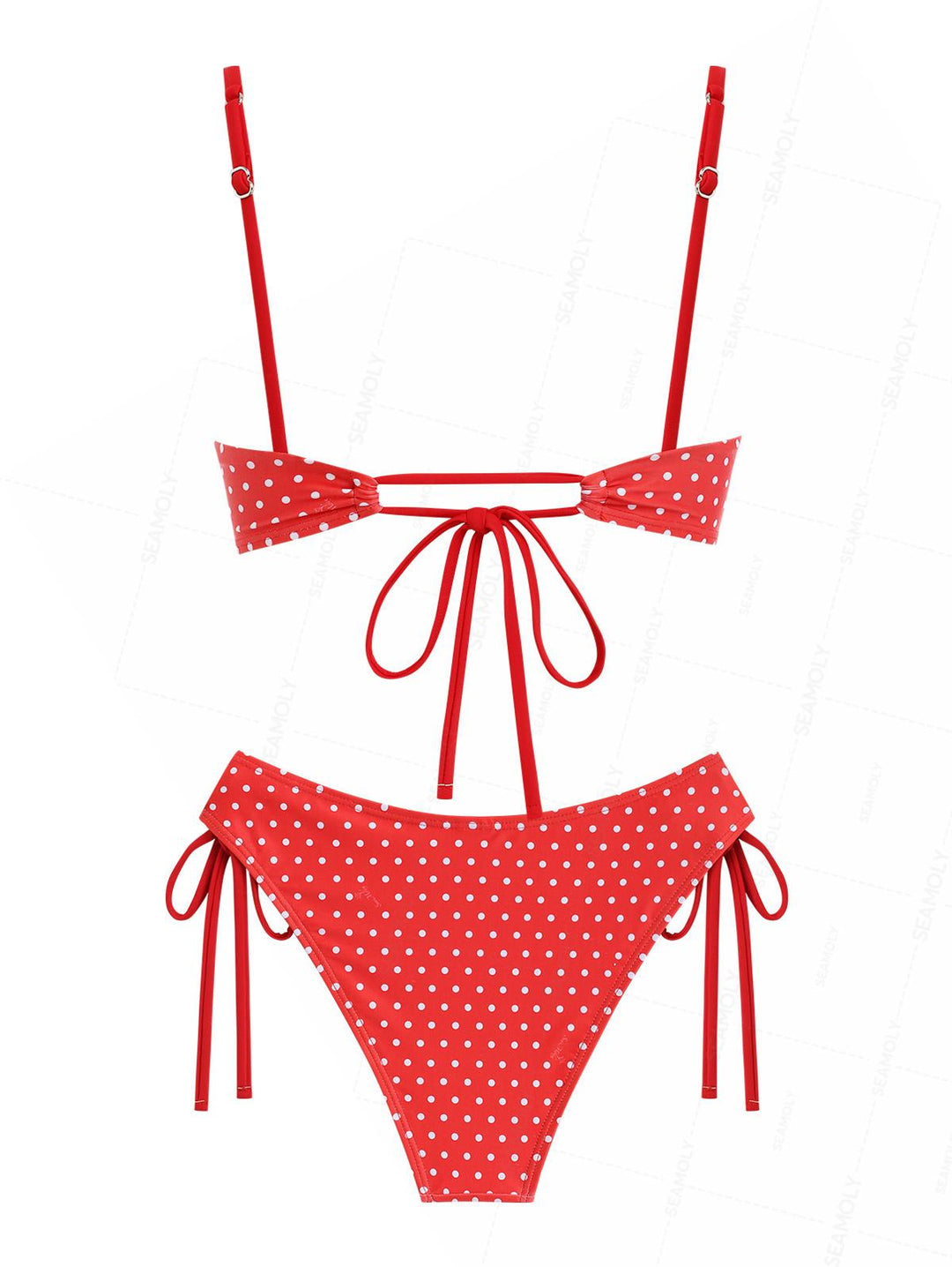 Seamolly Vintage Polka Dot Hanky Hem Cinched Tankini Set
