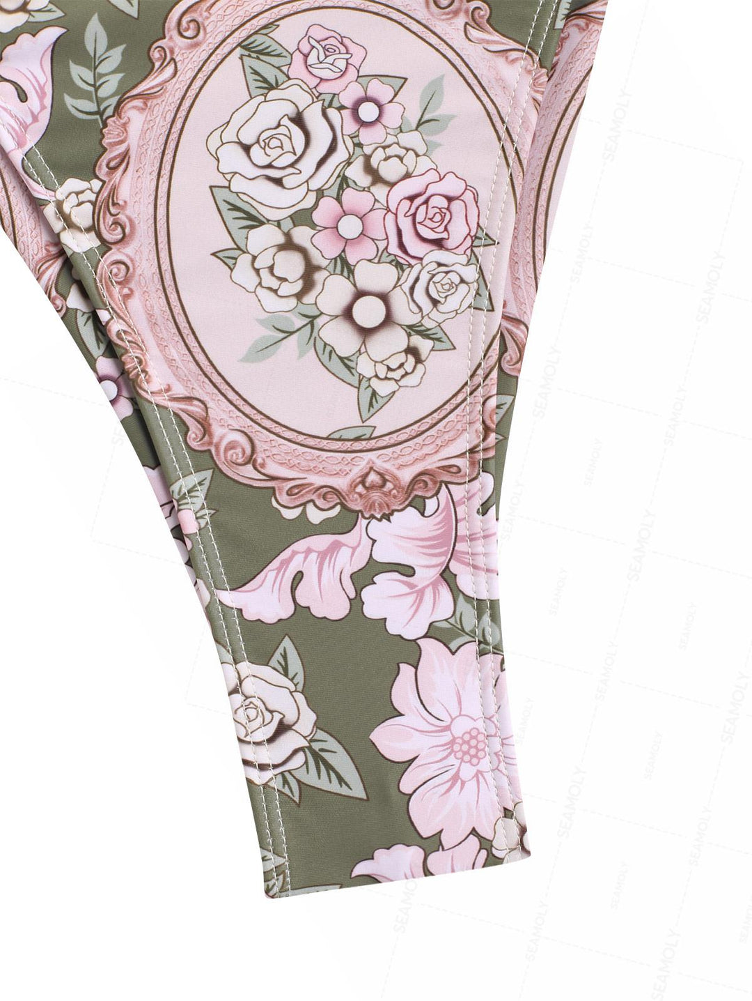 Seamolly Retro Floral Bowknot Triangle Top & Brazilian Bottom Bikini Set