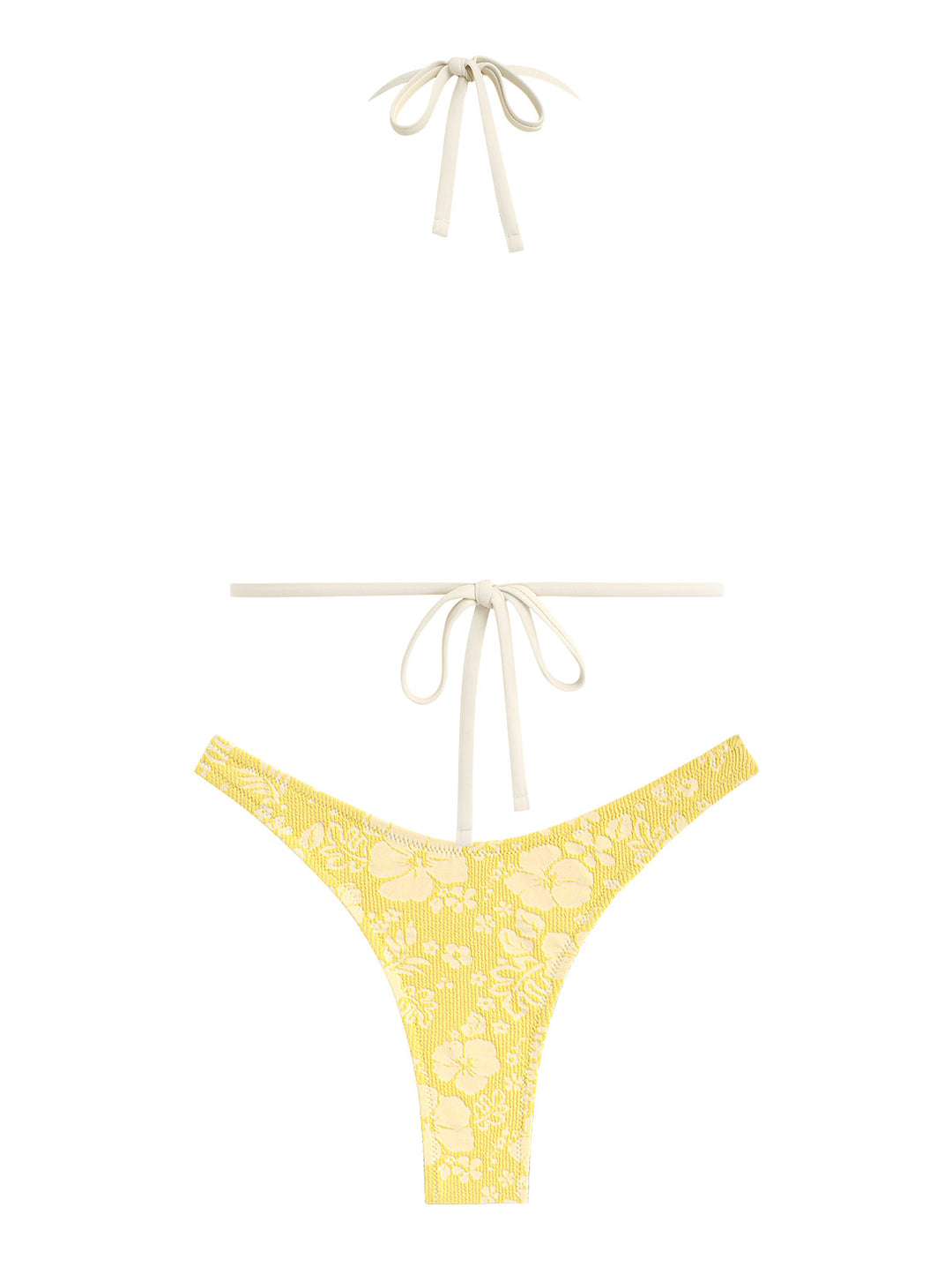 Seamolly Recycled Fabric Jacquard Bowknot Cheeky Bikini Set