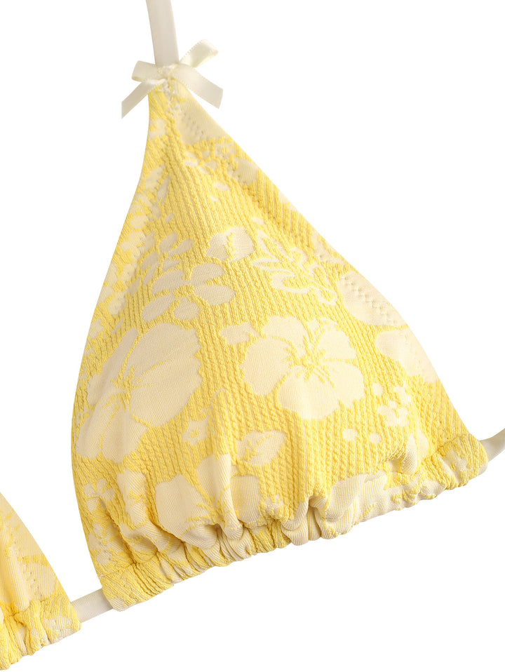 Seamolly Recycled Fabric Jacquard Bowknot Cheeky Bikini Set