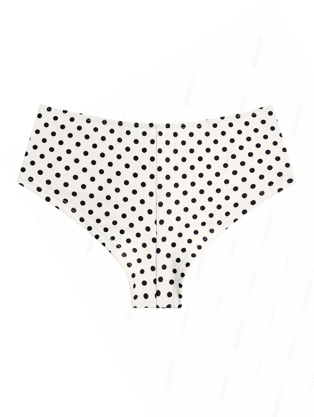 Seamolly Vintage Polka Dot Print Full Coverage Bikini Bottom