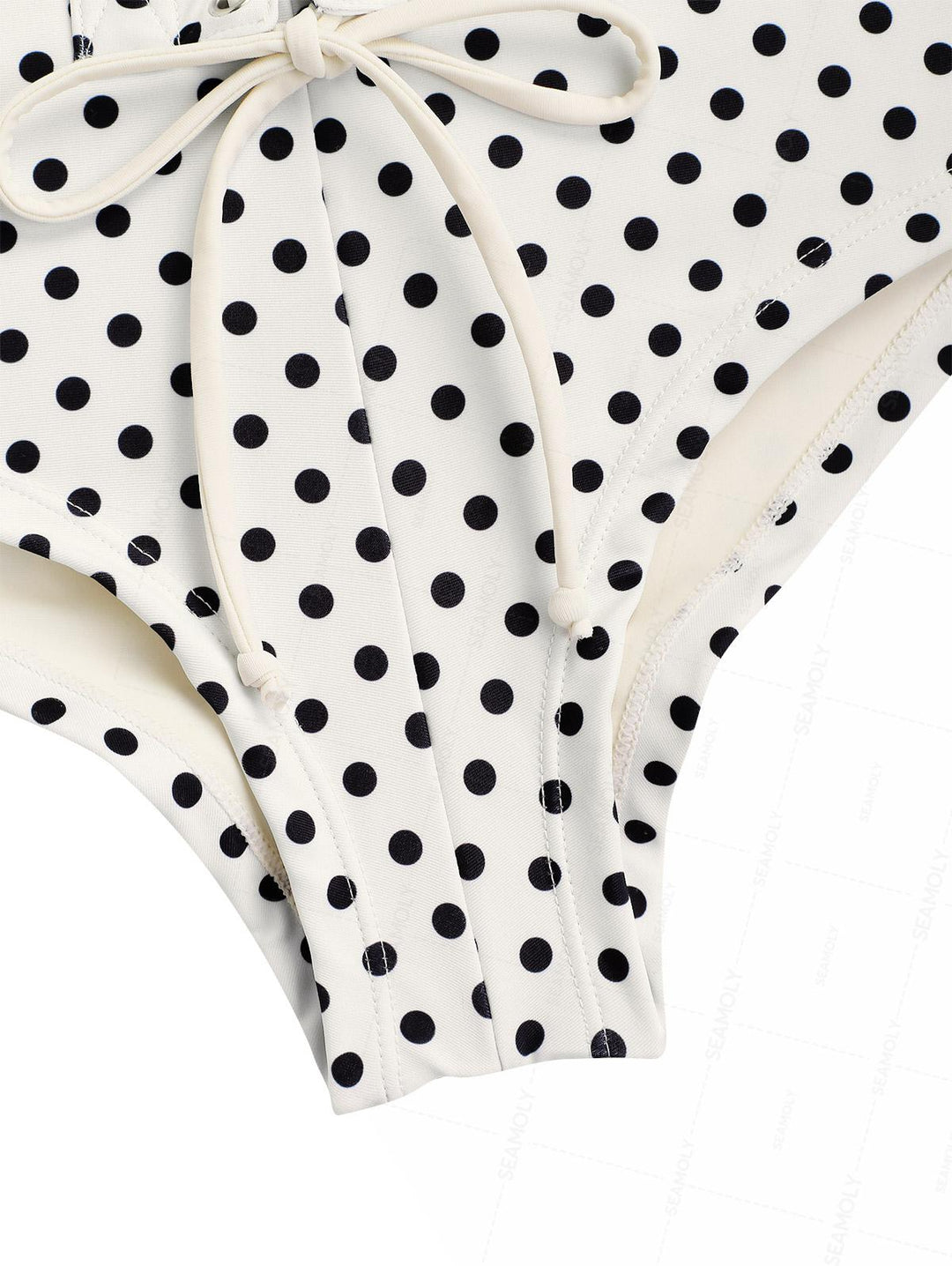 Seamolly Vintage Polka Dot Print Full Coverage Bikini Bottom