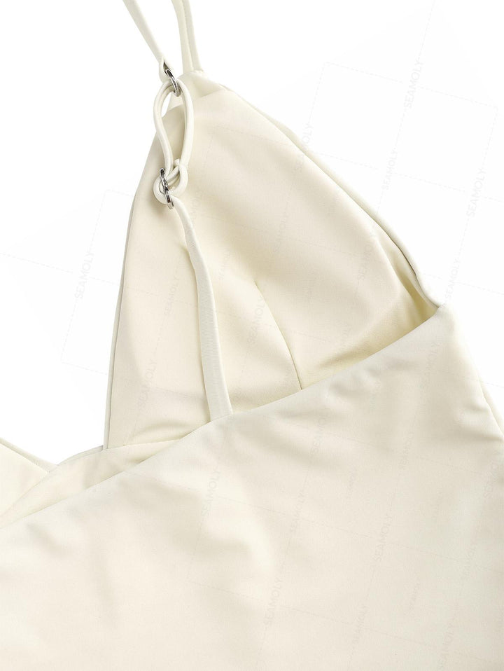 Seamolly Floral Embroidered Cami Tank Top & Brazilian Bottom Tankini Set